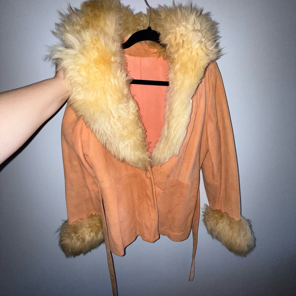 Vintage Suede Set w Faux Fur Details